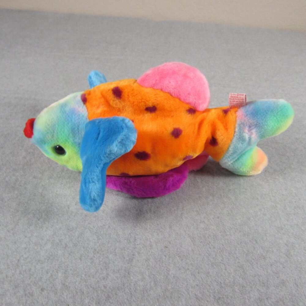Beanie Babies TY Lips The Fish Rainbow Plush Toy - Picture 1 of 13